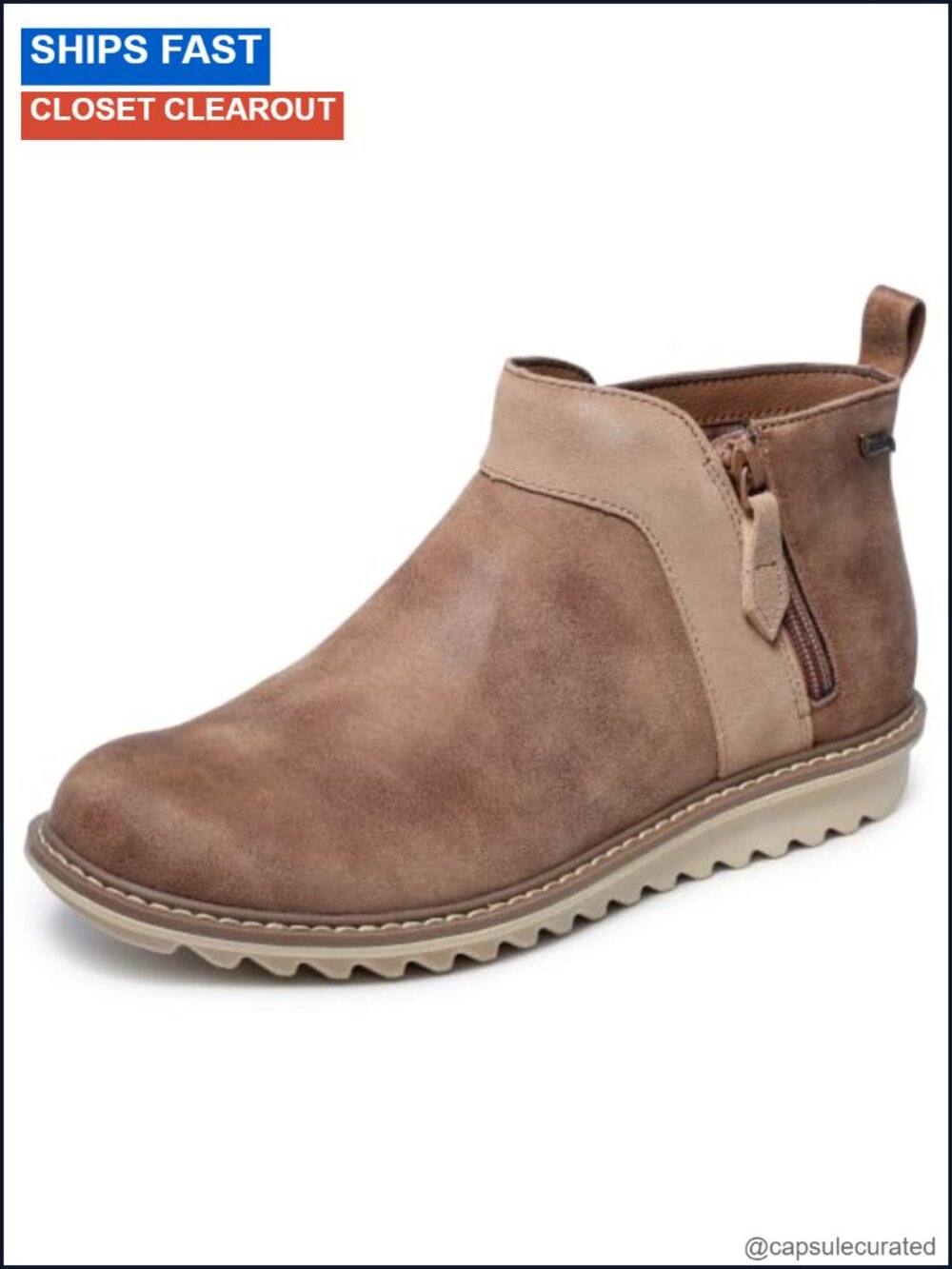 Skechers Arch Fit Mojave Women's Ankle Boots Faux Leather Suede Side Zip